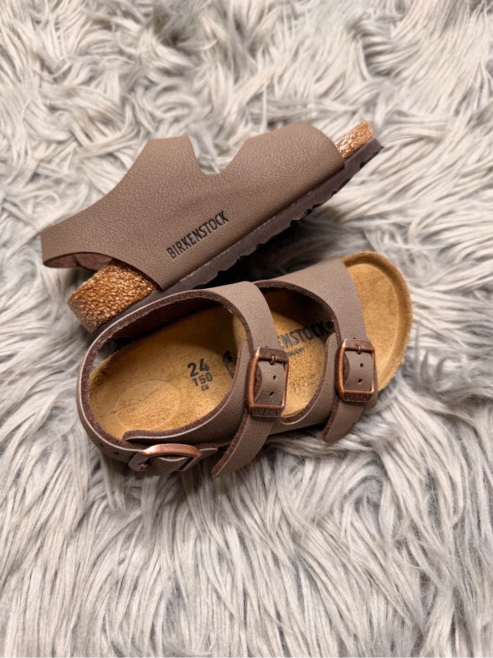 Birkenstock Kids Brown Double-Strap Buckle Sandals